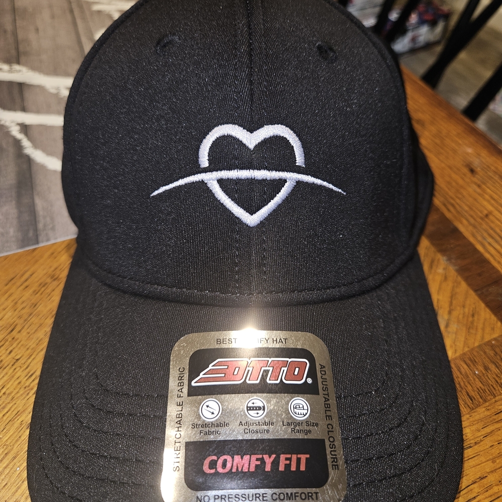 Otto Comfy Fit Black Heart Embroidered Cap Hat